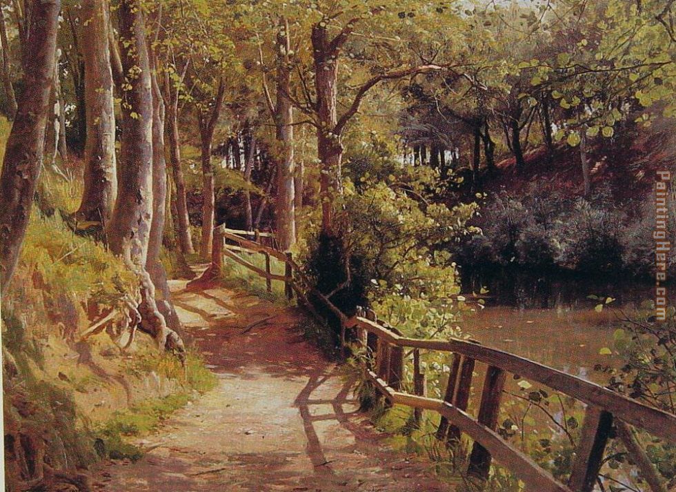 The forest path painting - Peder Mork Monsted The forest path art painting